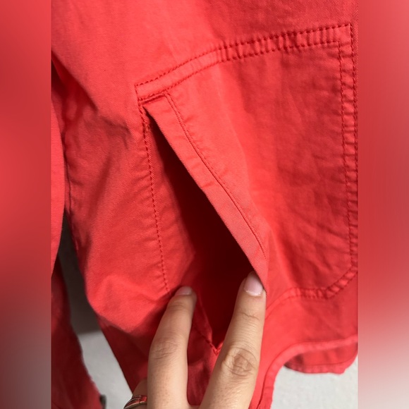 By Anthropologie Chino Coral Swing Button Up Boxy Crop Long Sleeve Jacket Sz S - Picture 4 of 11